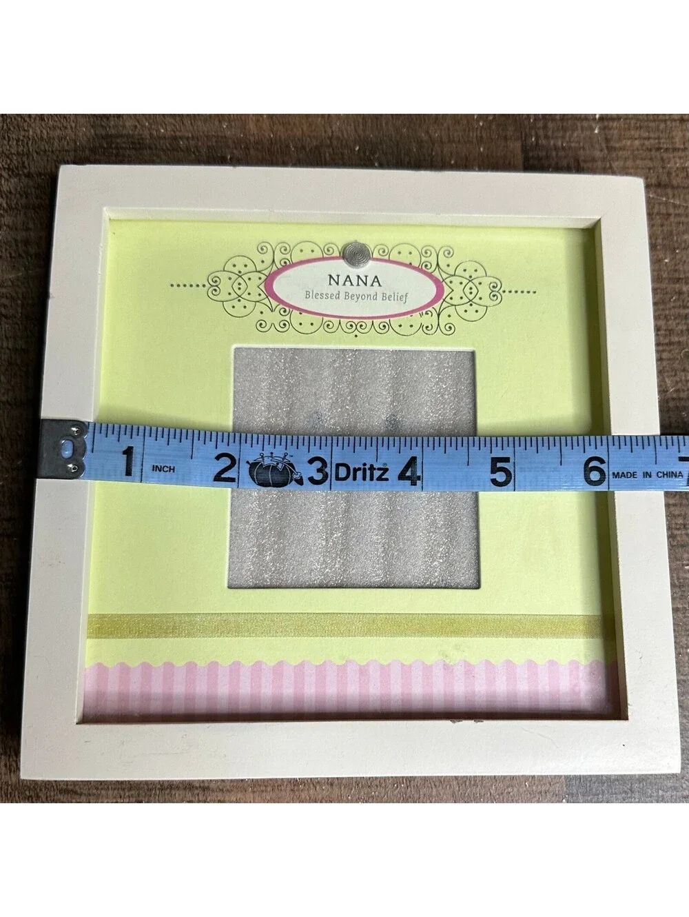 Hallmark Nana Blessed Beyond Belief 3x3 Photo Frame Pink Green Grandmother Gift